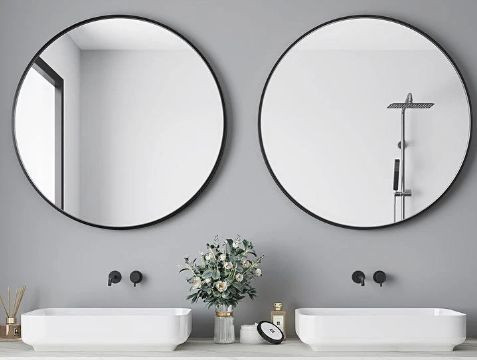 ایینه مدرن فلزی دایره گرد ساده E113