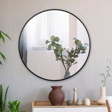 ایینه مدرن فلزی دایره گرد ساده E113