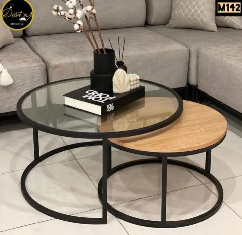 میز جلومبلی دو تیکه پایه فلزی کد M142
